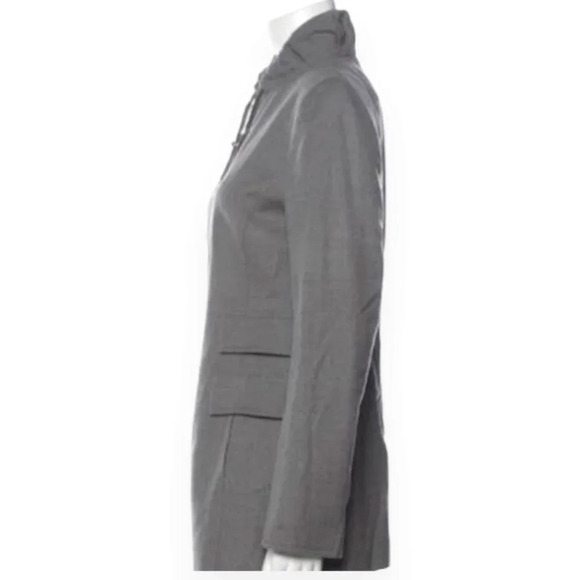 Akris Punto Light Gray Zip Front 100% Lightweight Wool Jacket Size 10 - Picture 4 of 7